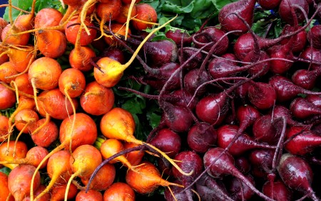 Golden and Detroit red beets from Kirsop Farm. Photo copyright 2014 by Zachary D. Lyons.