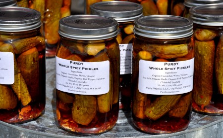 Spicy whole dill pickles from Purdy Pickle. Photo copyright 2014 by Zachary D. Lyons.